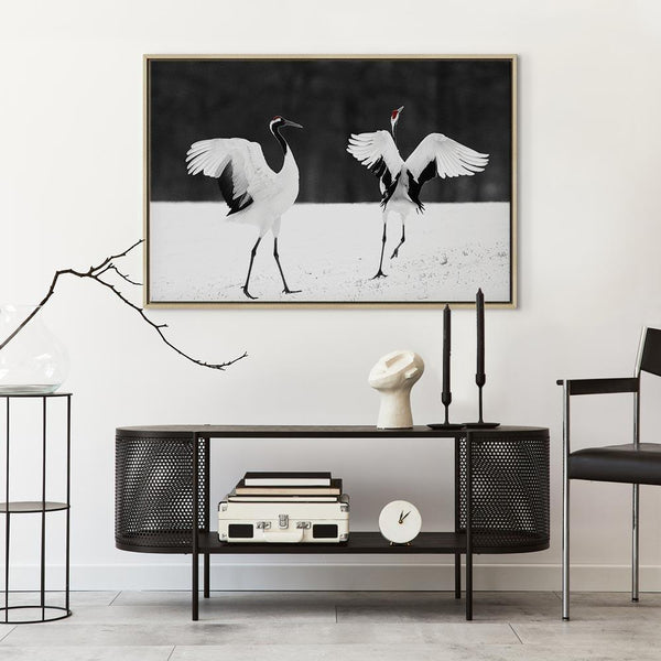 Quadro - Dancing Cranes (1 Part) Wide