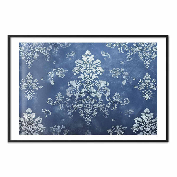 Poster - Retro Ornament in Worn Blues