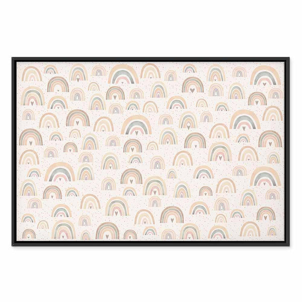 Quadro - Spring - Pastel Rainbows with Hearts on a Rainy Day