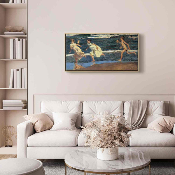 Quadro - Joaquín Sorolla y Bastida – Running along the Beach