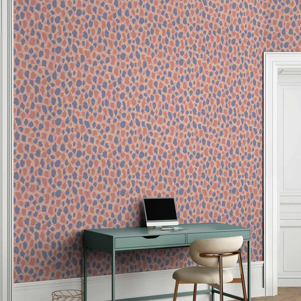 Tappezzeria murale - Giraffe Pattern - colorful animal pattern in blue-pink spots