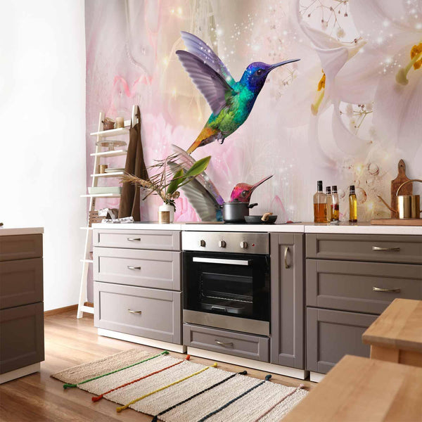 Carta da parati - Colourful Hummingbirds (Pink)
