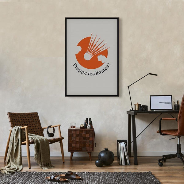 Quadro - Badminton Shuttlecock on an Orange Circle Background