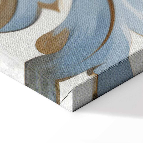Quadro - Baroque Ornaments in Light Cream-Blue Hues