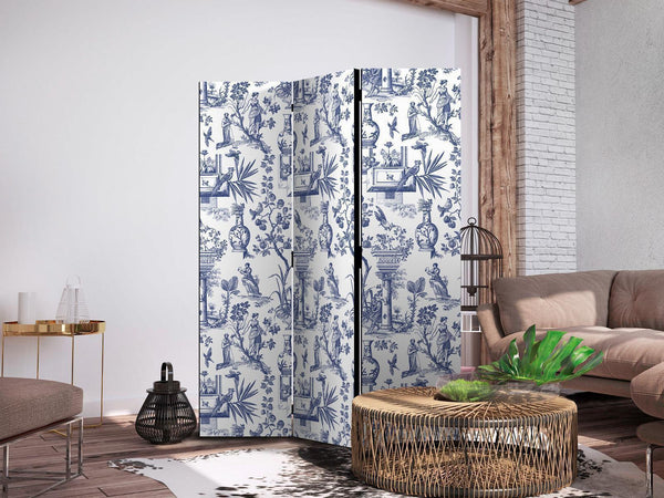 Paravento - Rome and Botany - Blue Pattern with a Greek and Plant Motif