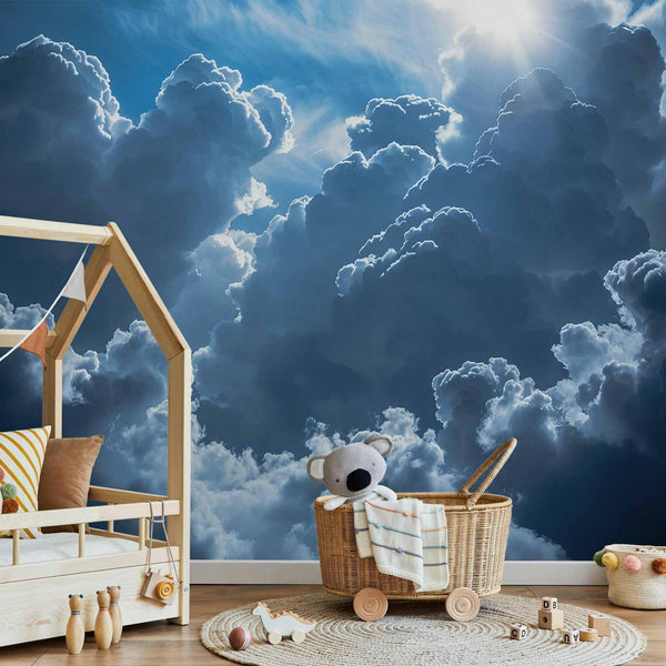 Carta da parati - Animated Scenery: The Sun Battling with Clouds