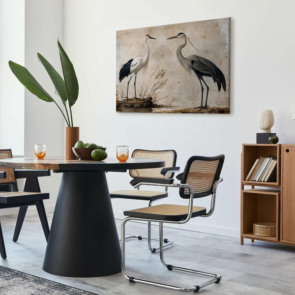 Quadro - Birds from an old engraving - vintage-style illustration depicting a heron and a crane