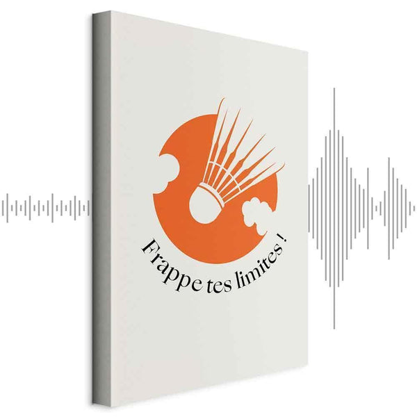 Quadro - Badminton Shuttlecock on an Orange Circle Background