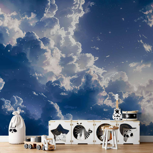 Carta da parati - Starry Clouds and Delicate Light Over a Corner of the Sky