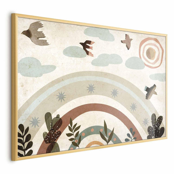 Poster - Rainbow and Birds