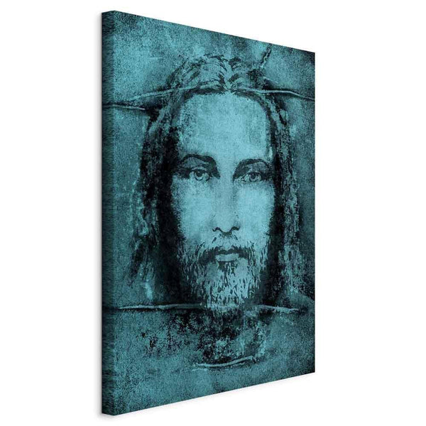Quadro - Shroud of Turin in Turqoise (1 Part) Vertical