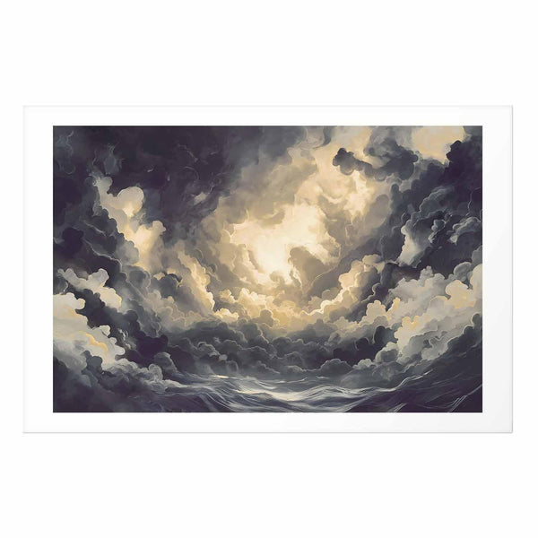 Poster - Epic Play of Light: The Sun Battling for Dominance Over the Clouds