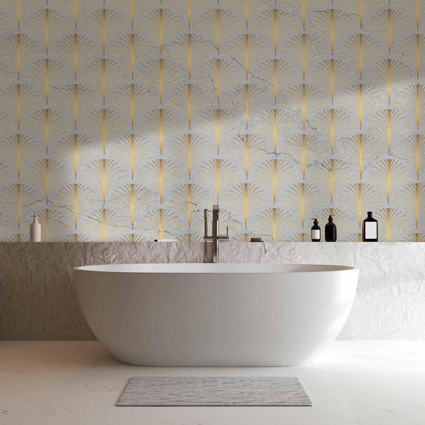 Carta da parati - Linear Pattern With Gold