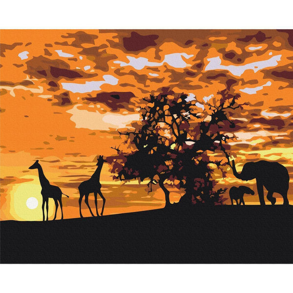 Quadro fai da te - Savannah (Giraffes & Elephants)