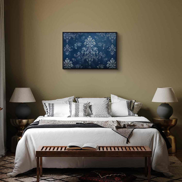 Quadro - Retro Ornament Decorative Motif in Worn Blues