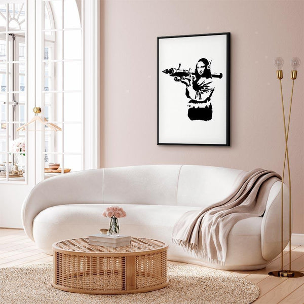 Quadro - Banksy Mona Lisa with Rocket Launcher (1 Part) Vertical