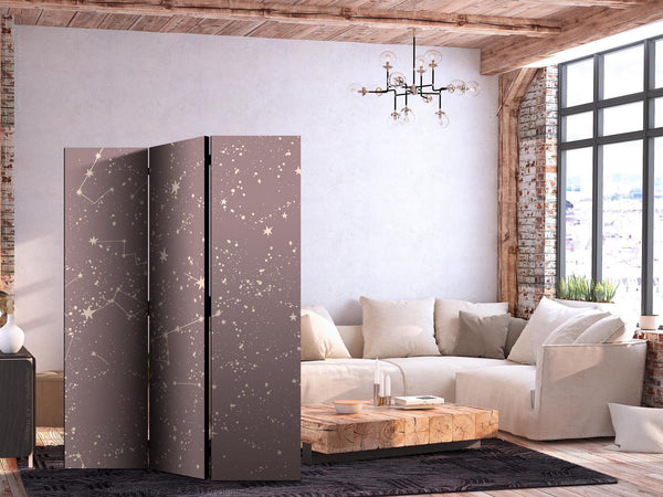 Paravento - Night Sky - Artistic Constellations and Stars in Pastel Shades