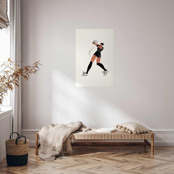 Poster - Illustration - Female Volleyball Team Player