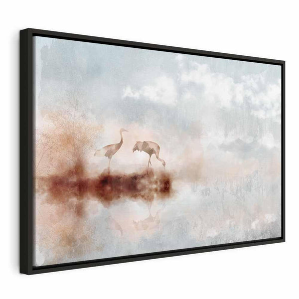 Quadro - Cranes in the Morning (1 Part) Wide