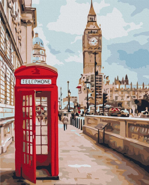 Quadro fai da te - Telephone box against the backdrop of Big Ben