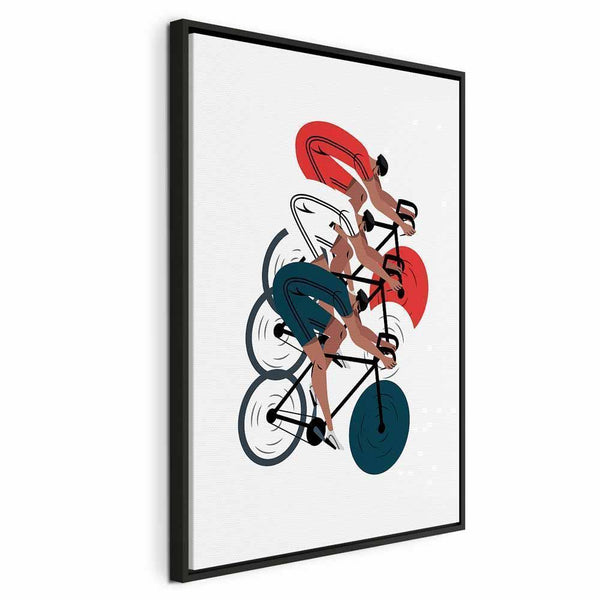 Quadro - Cycling Race Competitors on a Light Background - Illustration