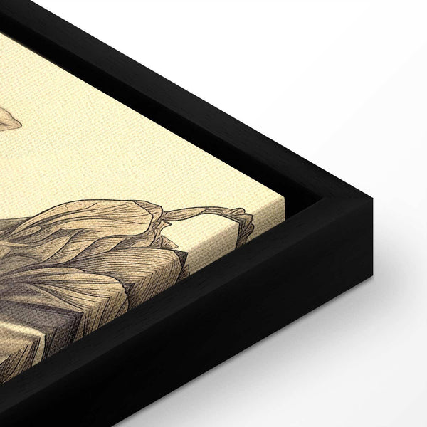 Quadro - Colourful tulips on a cream background