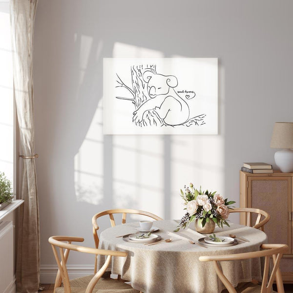 Quadro - Quiet Charm of Nature (1-part) - Sleeping Koala in Black and White