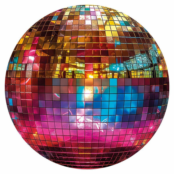 Carta da parati rotonda - Gold disco ball