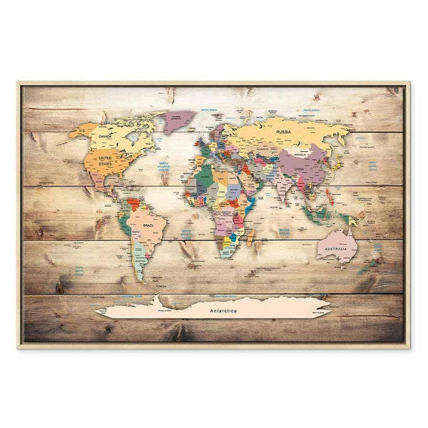 Quadro - World Map: Colourful Continents