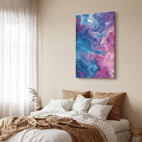 Quadro - Night Flows - Abstract Waves in Shades of Blue and Violet