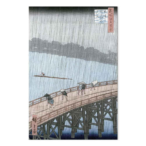 Quadro - Utagawa Hiroshige – Sudden Shower over Shin-Ohashi Bridge and Atake