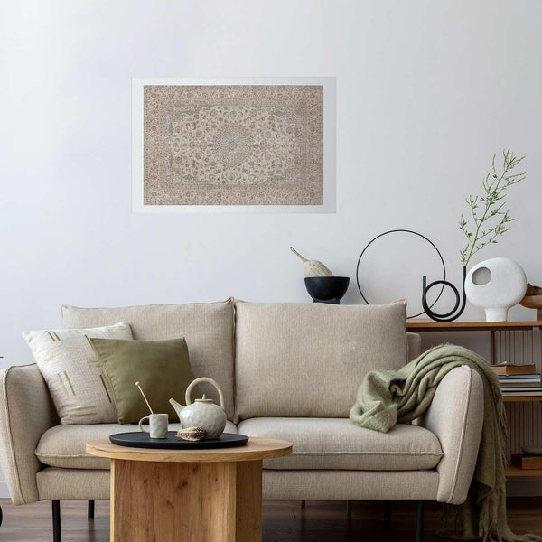 Poster - Sand Carpet - Worn Persian Rug with Rich Ornamental Motifs