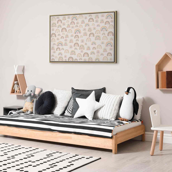 Quadro - Spring - Pastel Rainbows with Hearts on a Rainy Day