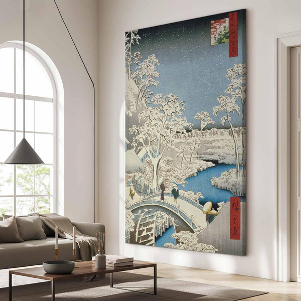 Quadro XXL - Utagawa Hiroshige – Drum bridge and Setting Sun Hill at Meguro
