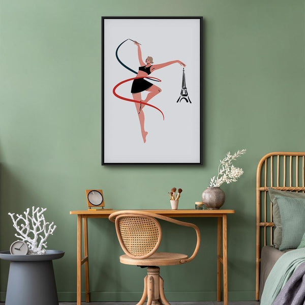 Quadro - Rhythmic Gymnastics - Illustration of a Woman With a Ribbon