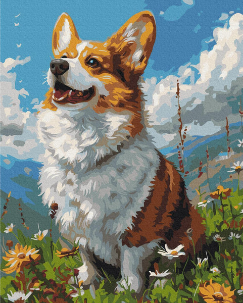 Quadro fai da te - Sunny Corgi