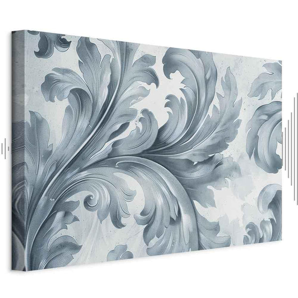 Quadro - Stone Baroque Ornaments in Light Shades of Gray-Blue
