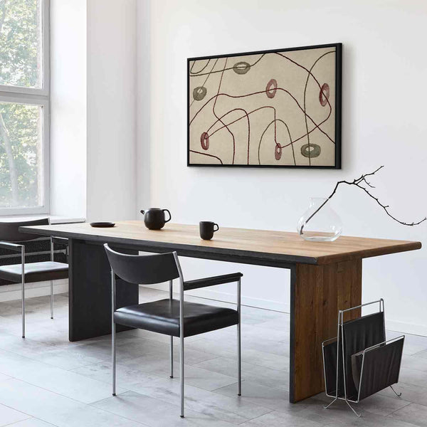 Quadro - Lines and shapes – bead labyrinth on a pale washed background