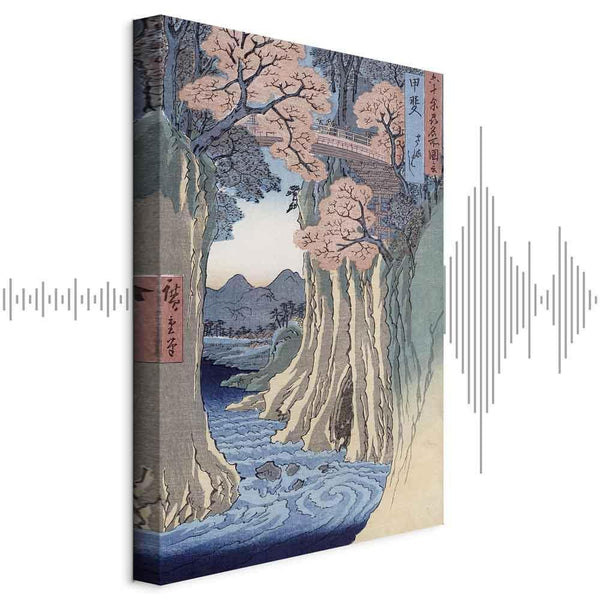 Quadro - Utagawa Hiroshige – The monkey bridge in the Kai province