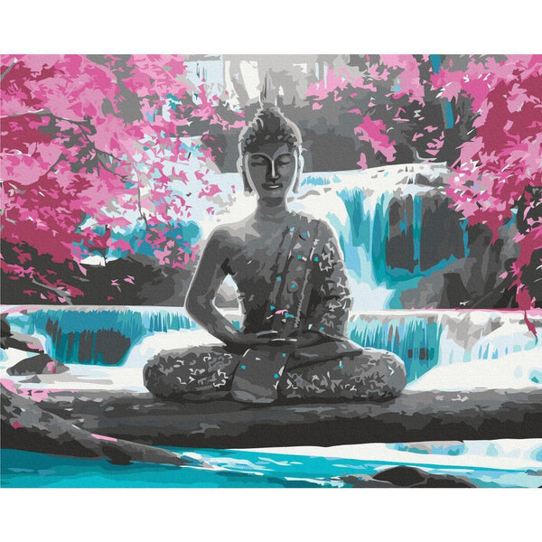 Quadro fai da te - Buddha and Waterfall