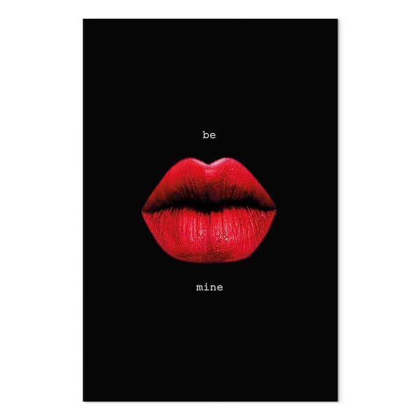 Quadro - Red Lips (1-part) - Black Background with English Text