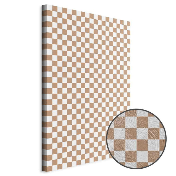 Quadro - Checkerboard Pattern - Brown-White Grid with a Subtle Noise