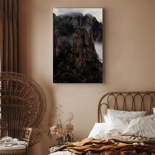 Quadro - Heart of Mountain Landscape (1-part) - Clouds Amid Rocks