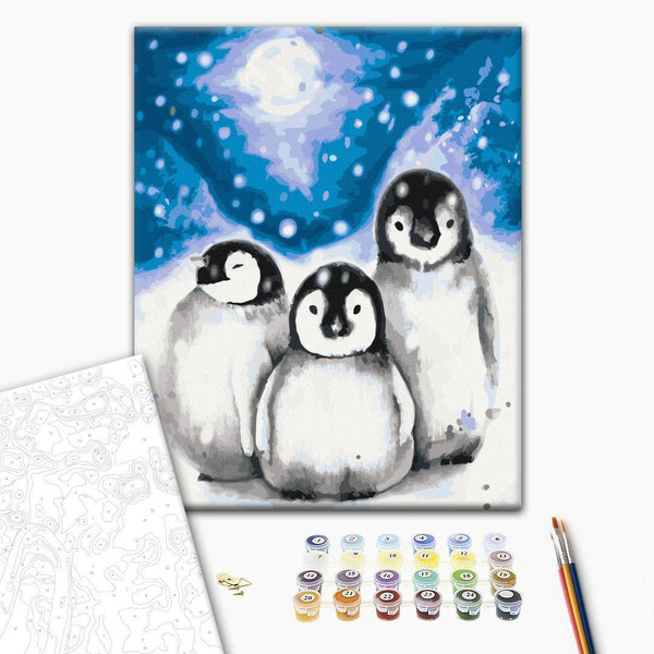 Quadro fai da te - Three Penguins