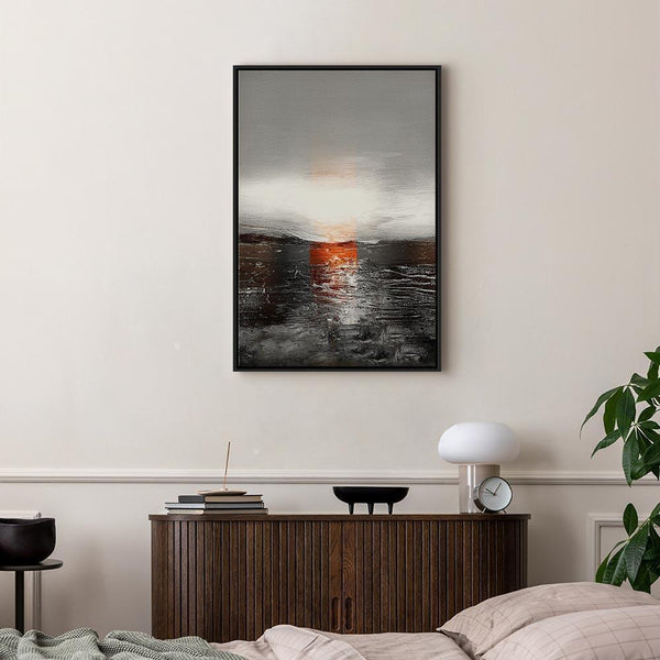Quadro - Reflection of Colors (1-part) - Sunset in Painted Abstract Background