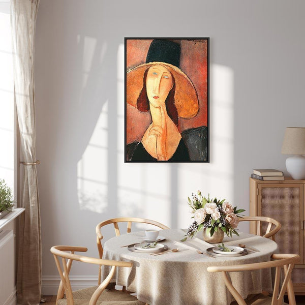 Quadro - Amedeo Modigliani – Portrait of Jeanne Hebuterne in a Large Hat