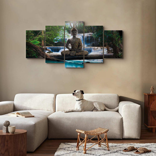 Quadro - Buddha and waterfall