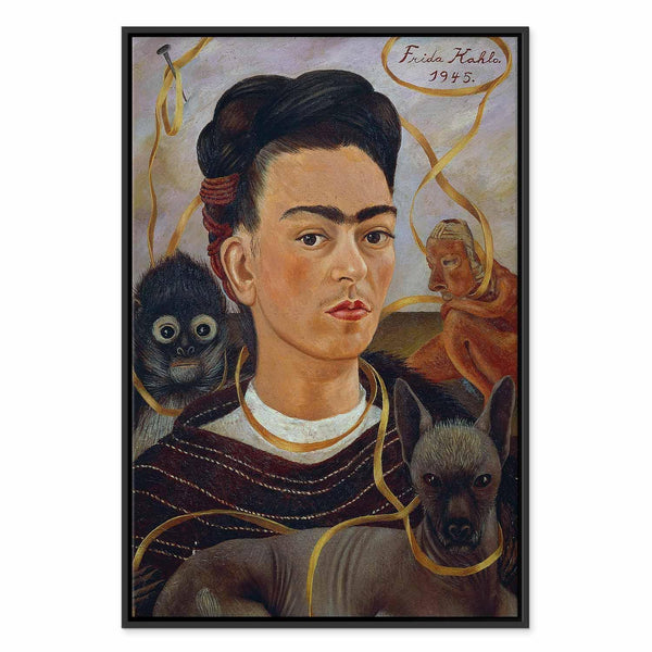 Quadro - Frida Kahlo – Self-Portrait with Changuito