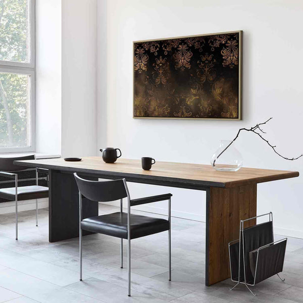 Quadro - Baroque Ornaments in Patinated Gold and Browns: Retro Motif