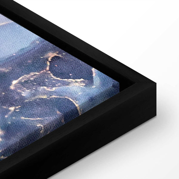 Quadro - Pink and blue marble - abstract watercolour with gold accents